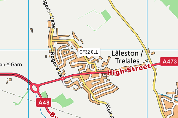 CF32 0LL map - OS VectorMap District (Ordnance Survey)