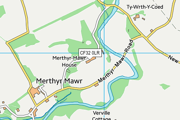 CF32 0LR map - OS VectorMap District (Ordnance Survey)