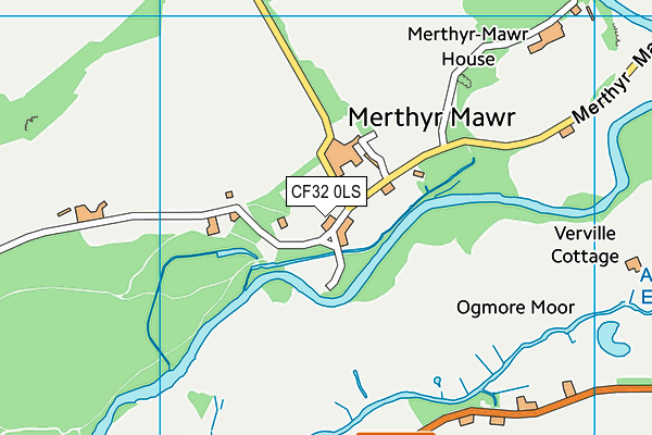 CF32 0LS map - OS VectorMap District (Ordnance Survey)