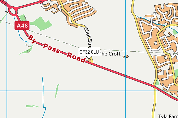 CF32 0LU map - OS VectorMap District (Ordnance Survey)