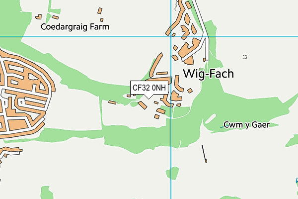 CF32 0NH map - OS VectorMap District (Ordnance Survey)