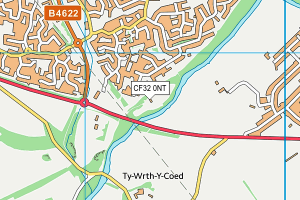 CF32 0NT map - OS VectorMap District (Ordnance Survey)