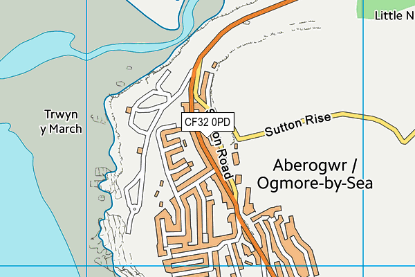 CF32 0PD map - OS VectorMap District (Ordnance Survey)