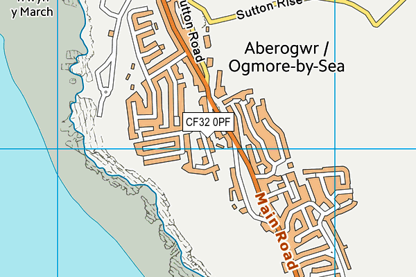 CF32 0PF map - OS VectorMap District (Ordnance Survey)