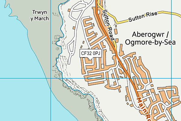 CF32 0PJ map - OS VectorMap District (Ordnance Survey)