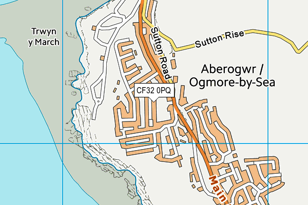CF32 0PQ map - OS VectorMap District (Ordnance Survey)