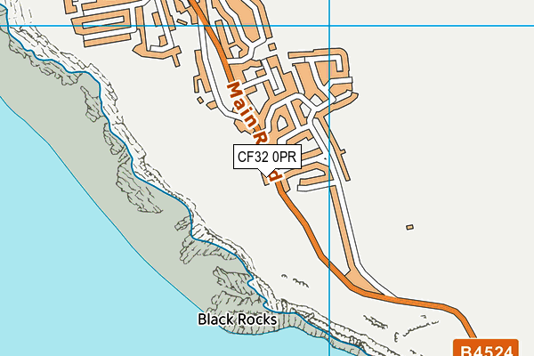 CF32 0PR map - OS VectorMap District (Ordnance Survey)