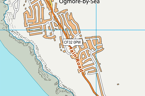 CF32 0PW map - OS VectorMap District (Ordnance Survey)