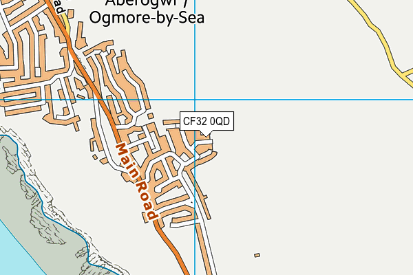 CF32 0QD map - OS VectorMap District (Ordnance Survey)