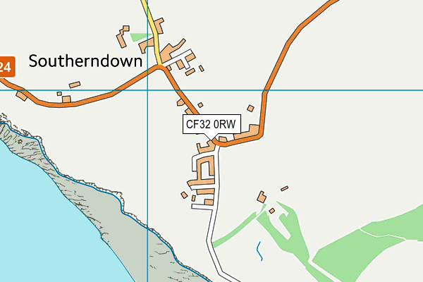 CF32 0RW map - OS VectorMap District (Ordnance Survey)