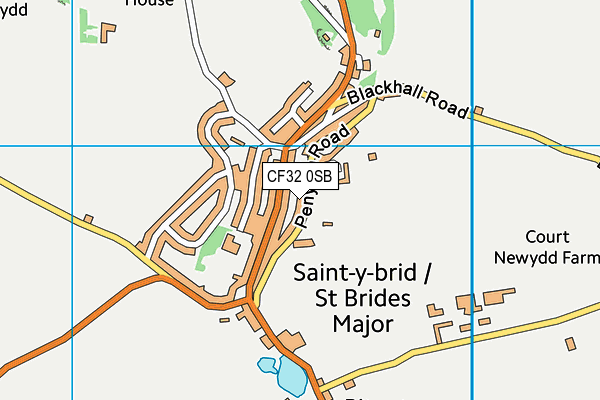 CF32 0SB map - OS VectorMap District (Ordnance Survey)