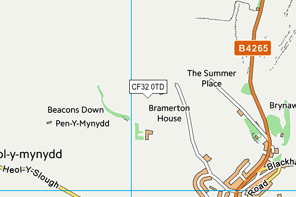 CF32 0TD map - OS VectorMap District (Ordnance Survey)