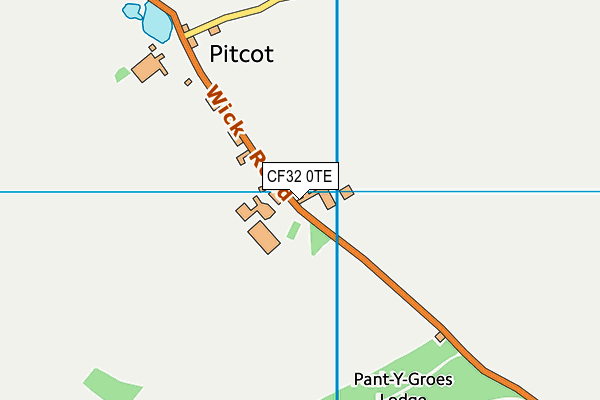CF32 0TE map - OS VectorMap District (Ordnance Survey)
