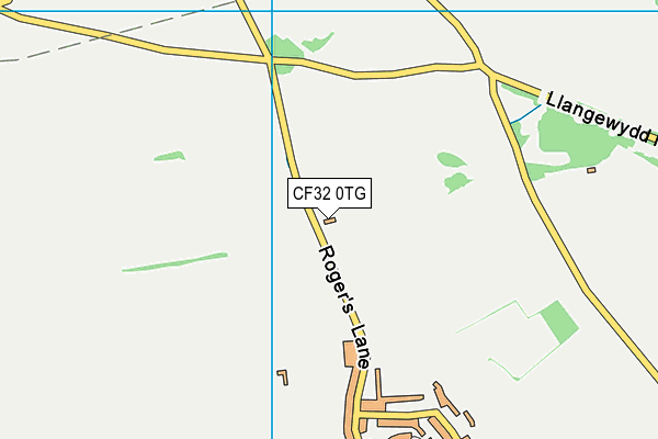 CF32 0TG map - OS VectorMap District (Ordnance Survey)