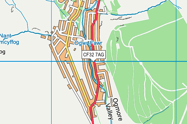 CF32 7AG map - OS VectorMap District (Ordnance Survey)
