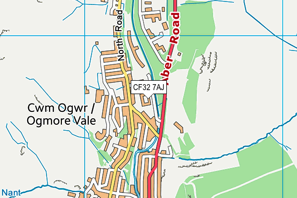 Ogmore Vale Primary map (CF32 7AJ) - OS VectorMap District (Ordnance Survey)