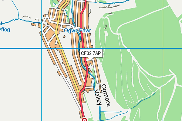 CF32 7AP map - OS VectorMap District (Ordnance Survey)
