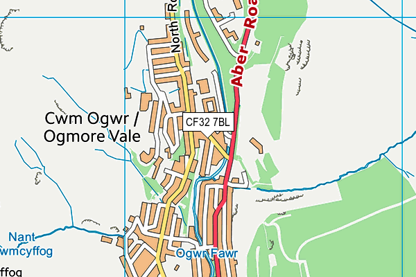 CF32 7BL map - OS VectorMap District (Ordnance Survey)