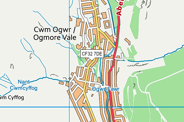 CF32 7DE map - OS VectorMap District (Ordnance Survey)