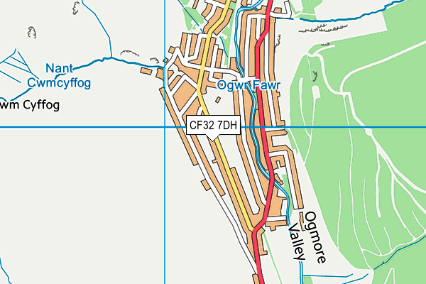 CF32 7DH map - OS VectorMap District (Ordnance Survey)