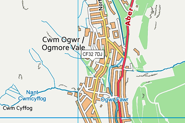 CF32 7DJ map - OS VectorMap District (Ordnance Survey)