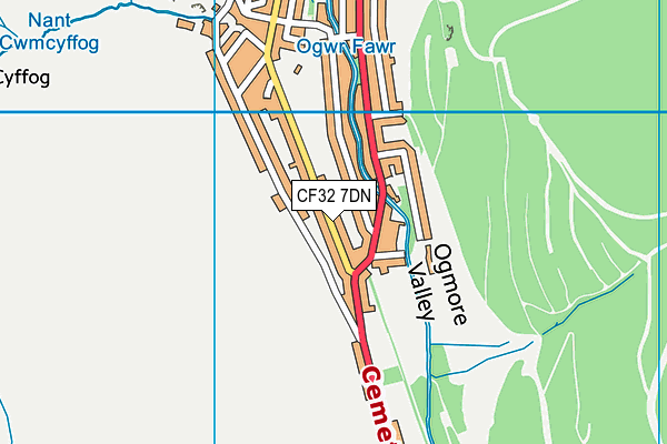 CF32 7DN map - OS VectorMap District (Ordnance Survey)