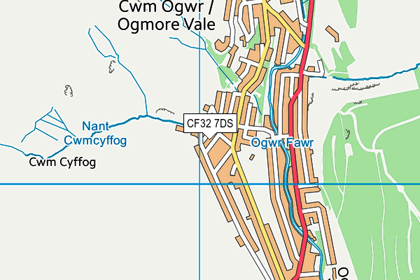 CF32 7DS map - OS VectorMap District (Ordnance Survey)