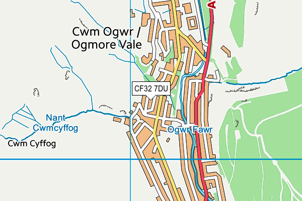 CF32 7DU map - OS VectorMap District (Ordnance Survey)