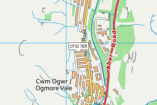 CF32 7ER map - OS VectorMap District (Ordnance Survey)