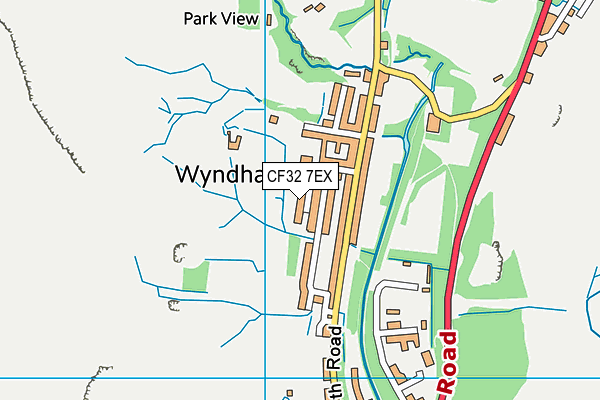 CF32 7EX map - OS VectorMap District (Ordnance Survey)