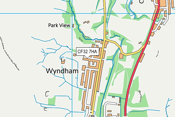 CF32 7HA map - OS VectorMap District (Ordnance Survey)