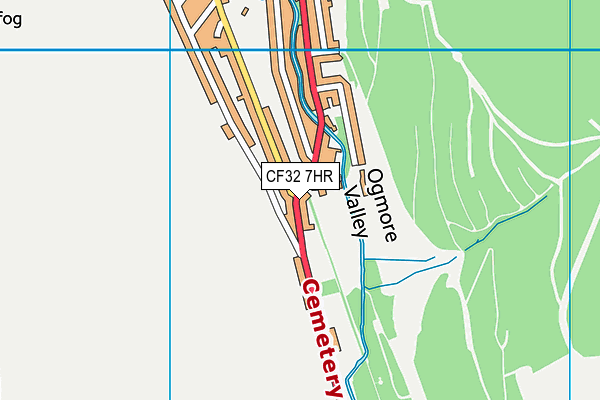 CF32 7HR map - OS VectorMap District (Ordnance Survey)