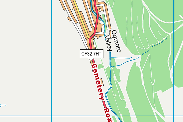 CF32 7HT map - OS VectorMap District (Ordnance Survey)