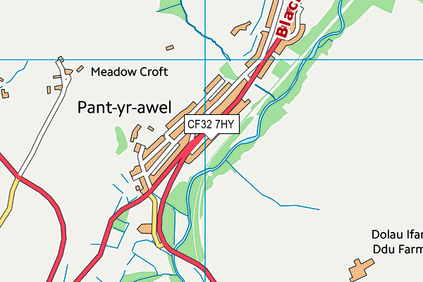 CF32 7HY map - OS VectorMap District (Ordnance Survey)