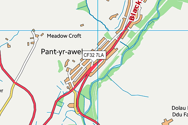 CF32 7LA map - OS VectorMap District (Ordnance Survey)