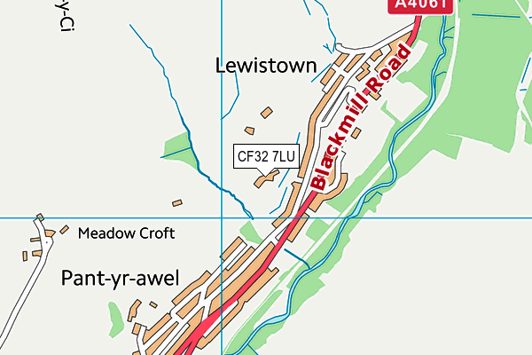 CF32 7LU map - OS VectorMap District (Ordnance Survey)