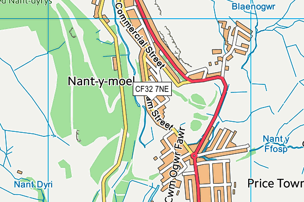 CF32 7NE map - OS VectorMap District (Ordnance Survey)