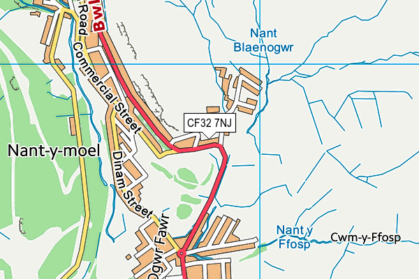 CF32 7NJ map - OS VectorMap District (Ordnance Survey)