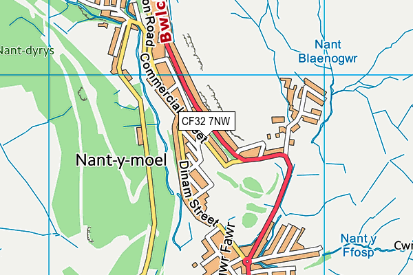 CF32 7NW map - OS VectorMap District (Ordnance Survey)