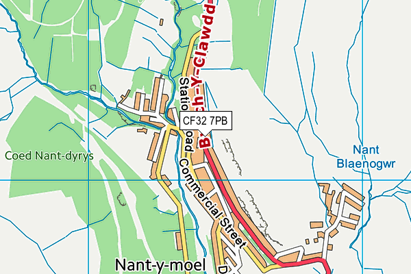 CF32 7PB map - OS VectorMap District (Ordnance Survey)