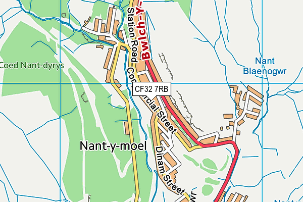 CF32 7RB map - OS VectorMap District (Ordnance Survey)