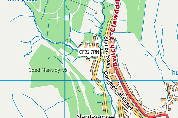 CF32 7RN map - OS VectorMap District (Ordnance Survey)