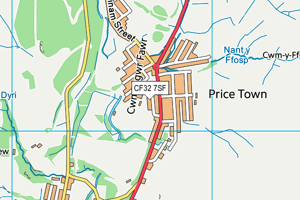 CF32 7SF map - OS VectorMap District (Ordnance Survey)