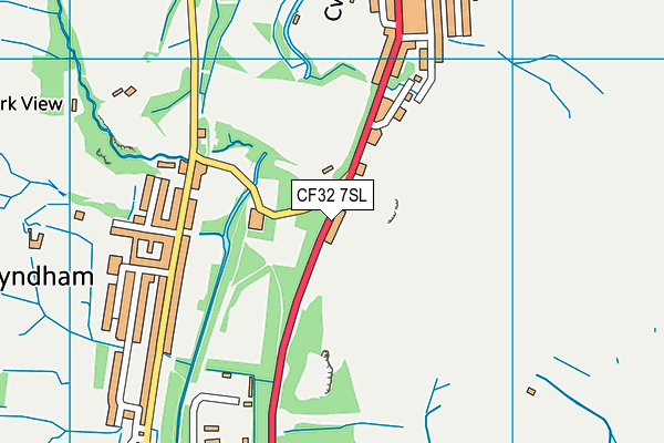 CF32 7SL map - OS VectorMap District (Ordnance Survey)