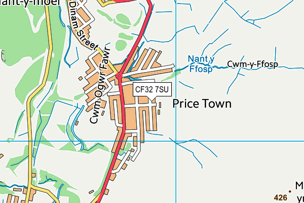 CF32 7SU map - OS VectorMap District (Ordnance Survey)