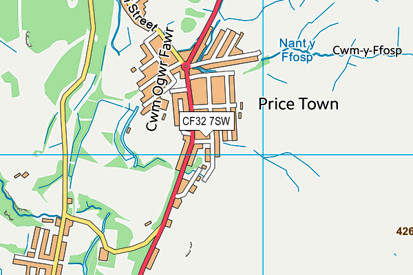 CF32 7SW map - OS VectorMap District (Ordnance Survey)