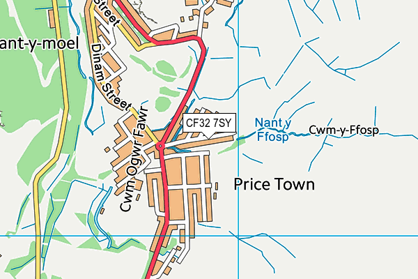 CF32 7SY map - OS VectorMap District (Ordnance Survey)