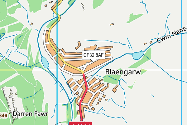 CF32 8AF map - OS VectorMap District (Ordnance Survey)