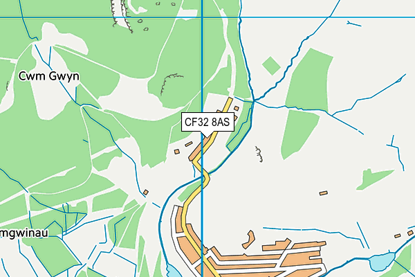 CF32 8AS map - OS VectorMap District (Ordnance Survey)