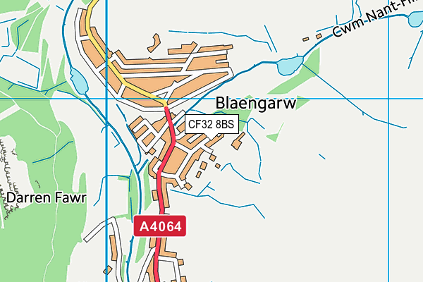 CF32 8BS map - OS VectorMap District (Ordnance Survey)